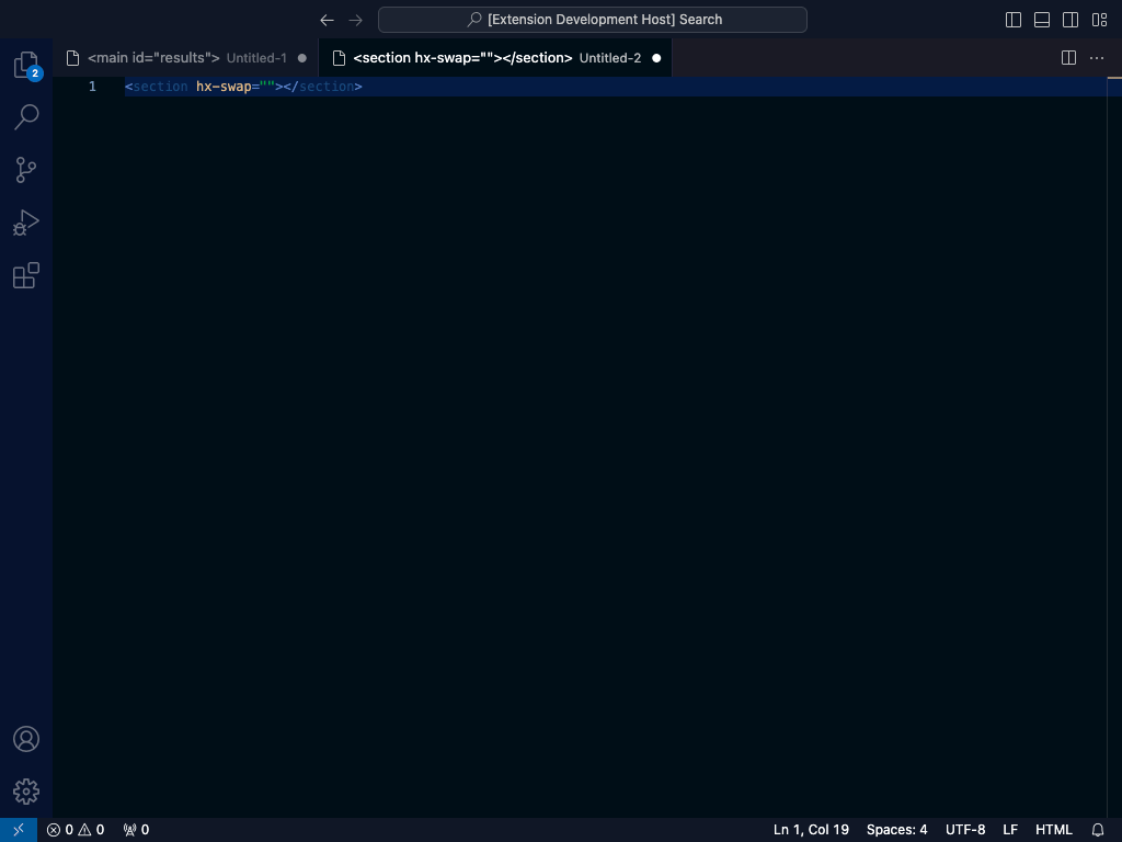 HTMX value completion in VS Code